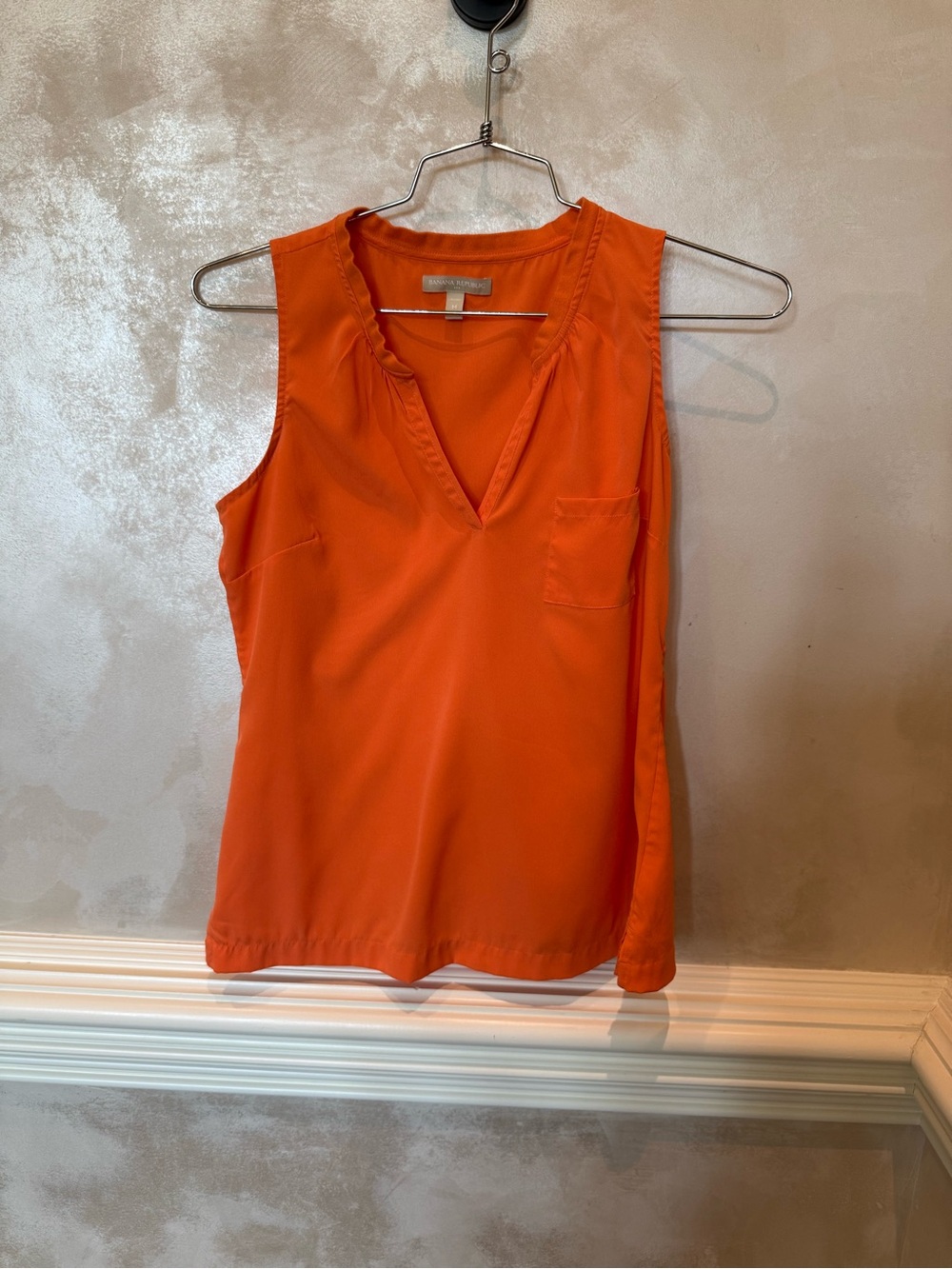 Banana Republic Bright Orange Sleeveless V-Neck Camisole
